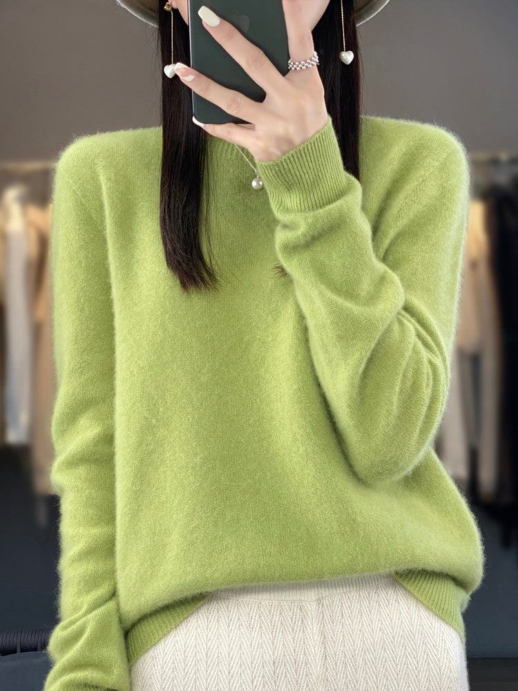 Women’s knit sweater by Christine Brewer featuring a cozy, textured design in a classic fit and neutral color.