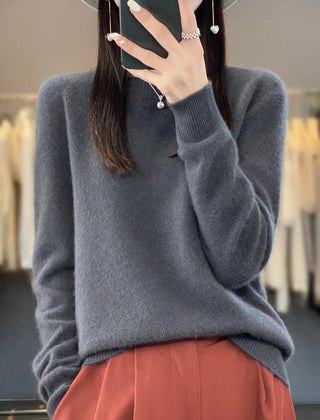 Helena knit sweater for women by Christine Brewer, featuring a cozy, textured design in soft, warm yarn.