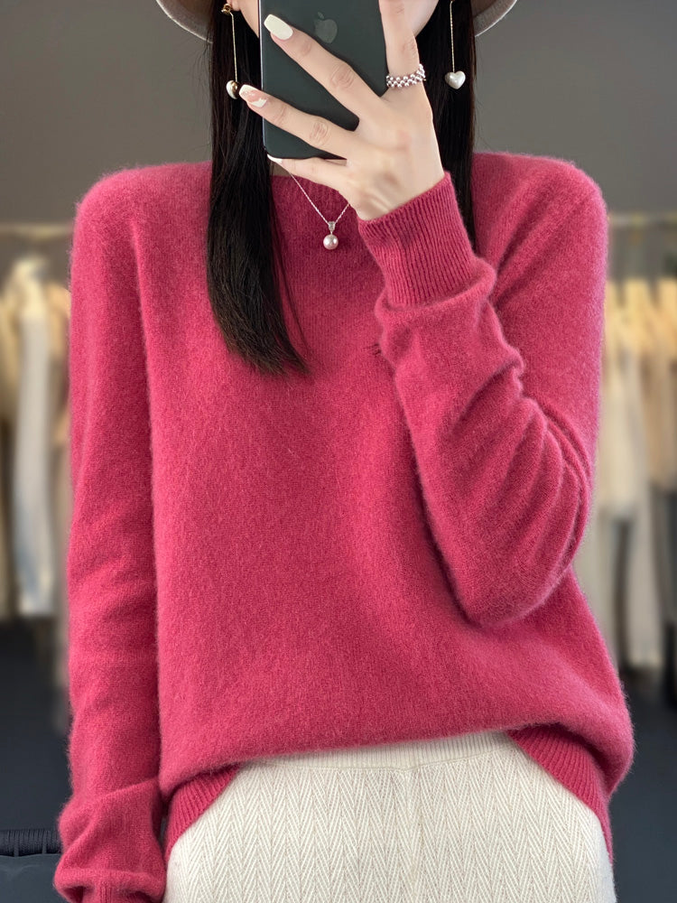 Helena knit sweater for women by Christine Brewer, featuring a cozy, textured design in soft, neutral tones.