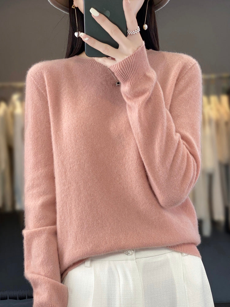 Christine Brewer Helena knit sweater for women, featuring a cozy, textured design in soft, neutral tones.