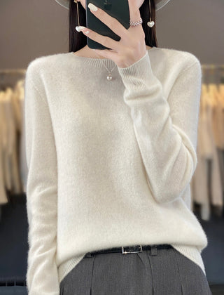 Christine Brewer Helena knit sweater for women, featuring a cozy, stylish design in soft yarn with long sleeves and a ribbed neckline.