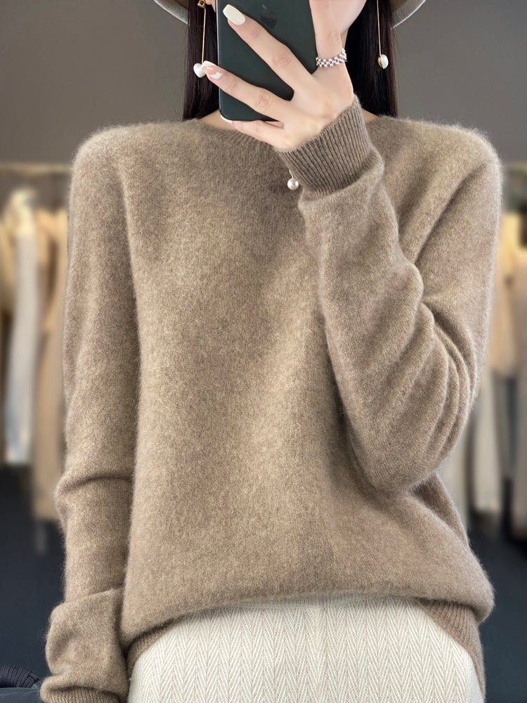 Christine Brewer Delilah cozy relaxed fit fluffy sweater in soft knit fabric, shown in a comfortable, elegant style.