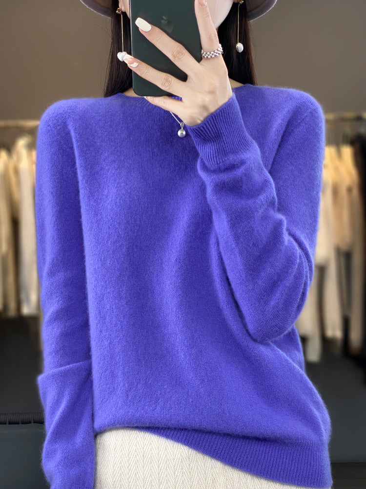 Delilah cozy, elegant relaxed fit fluffy sweater by Christine Brewer, shown in a soft, plush fabric with a stylish relaxed silhouette.
