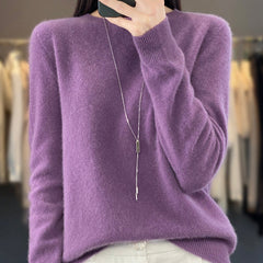 Helena knit sweater for women by Christine Brewer, featuring a cozy, textured design in neutral colors.