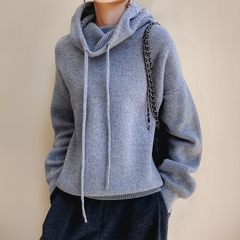 Madelyn women's hooded sweater by Christine Brewer featuring a cozy hood and casual fit, shown in a stylish, comfortable design.