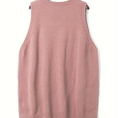 Christine Brewer Kelly V-Neck Sleeveless Knit Sweater Vest for women, showcasing a stylish, fitted knit vest with a V-neck design.