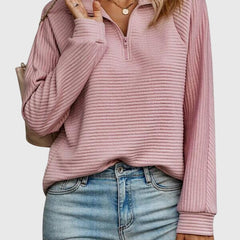 Christine Brewer Ruth half-zip sweater for women, cozy knit sweater with a half-zip collar, in a stylish and versatile design.