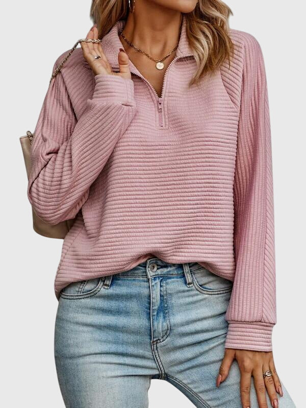 Christine Brewer Ruth half-zip sweater for women, cozy knit sweater with a half-zip collar, in a stylish and versatile design.