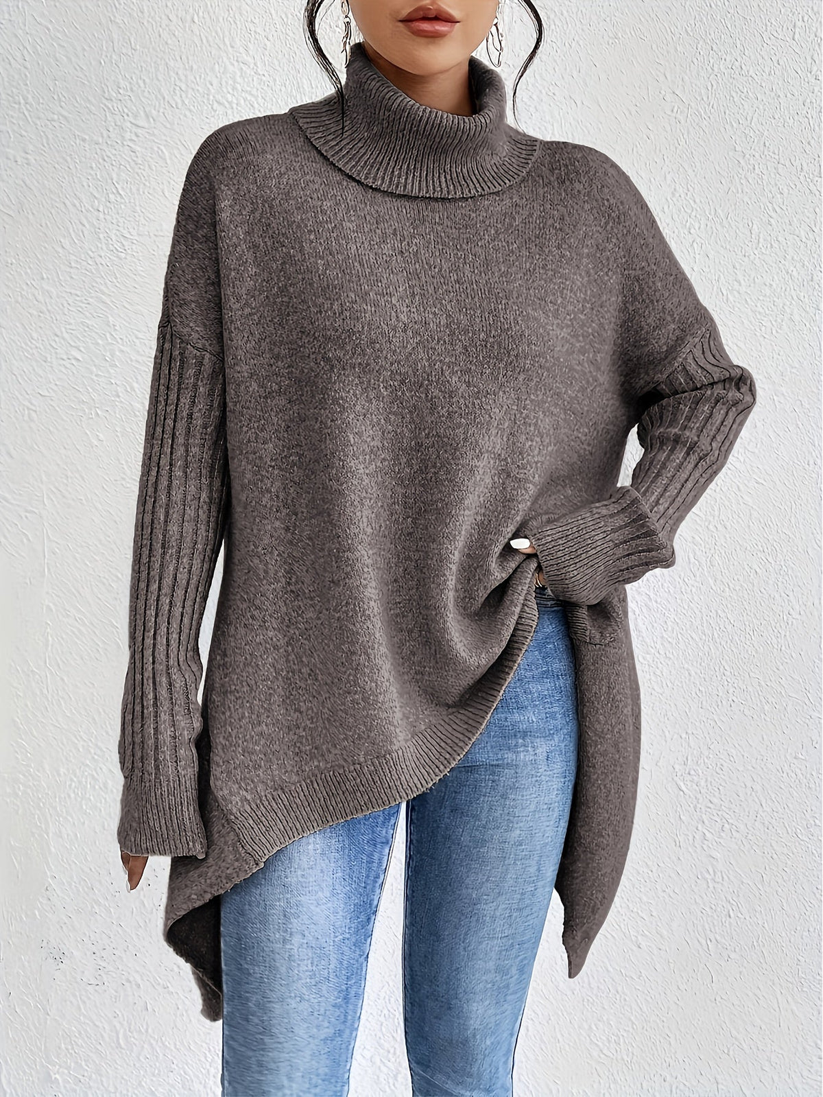 Christine Brewer Bridget high neck sweater for women, featuring a cozy, fitted design in soft knit fabric.