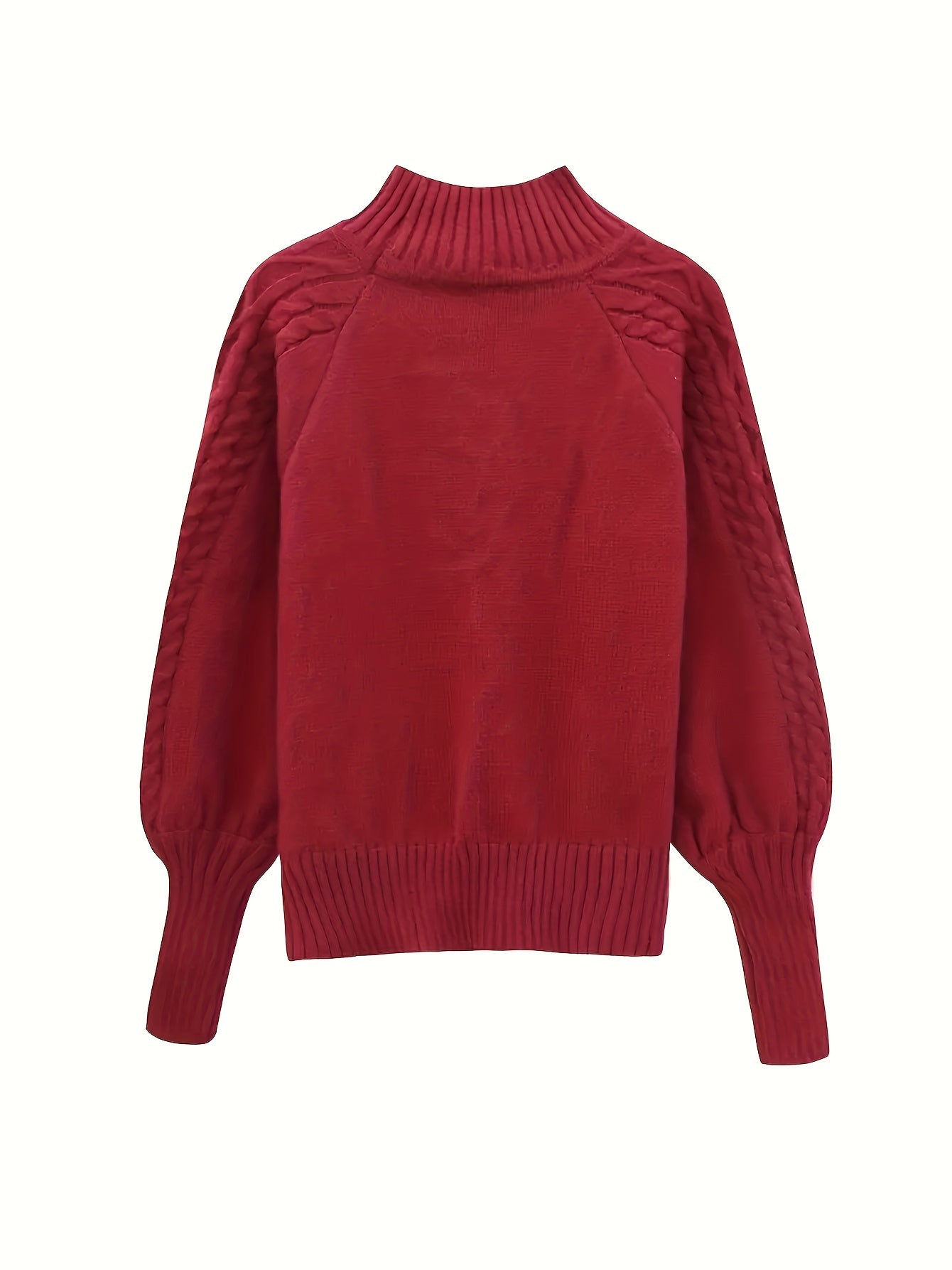Christine Brewer Mila cable knit high neck sweater for women, featuring a cozy, textured high collar and classic knit pattern.