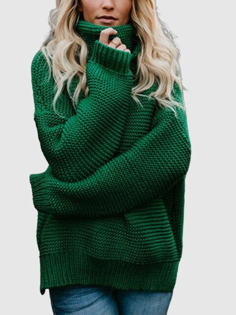 Christine Brewer Simone oversized women's turtleneck sweater in cozy knit, featuring a relaxed fit and classic design.