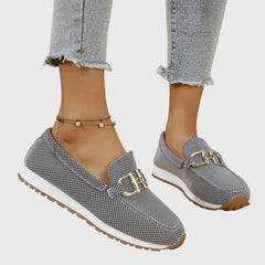 Susana orthopedic loafers by Christine Brewer, slip-on shoes with a comfortable design, showcased in a close-up image.