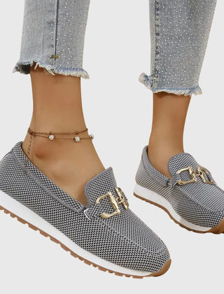 Susana orthopedic loafers by Christine Brewer, slip-on shoes with a comfortable design, showcased in a close-up image.