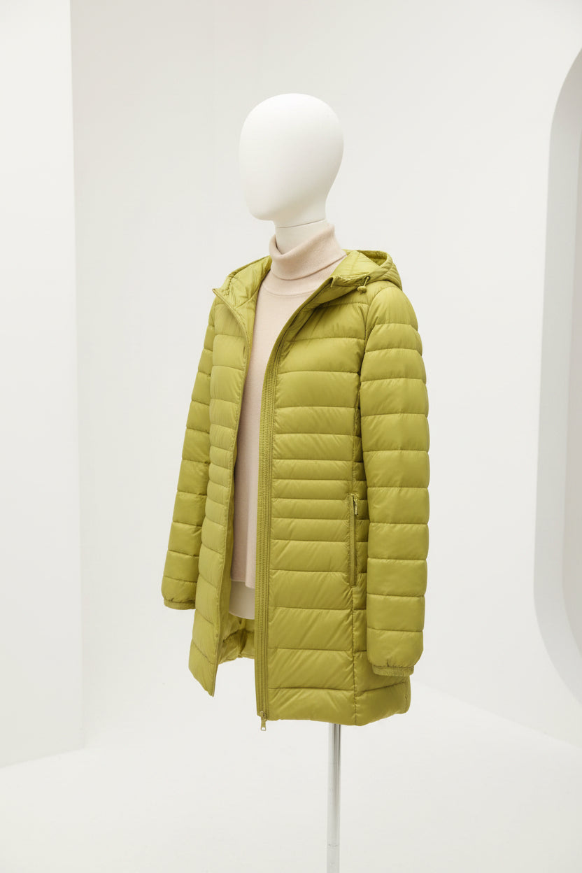 Jutta | Women's Long Winter Coat Hooded Quilted Insulated Warm Zip-Up