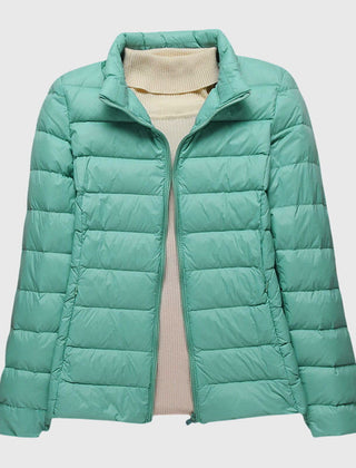 Christine Brewer Lily ultra-light quilted jacket in soft fabric, featuring a sleek design and subtle quilting details.