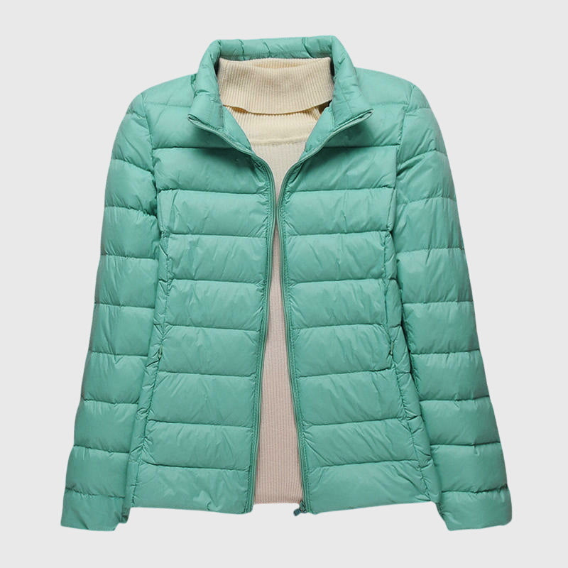Christine Brewer Lily ultra-light quilted jacket in soft fabric, featuring a sleek design and subtle quilting details.