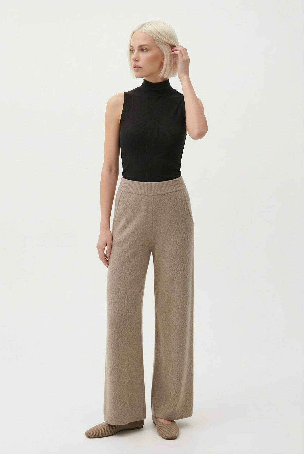 Women’s loose pull-on joggers by Christine Brewer, showcasing comfortable and stylish casual pants for women.
