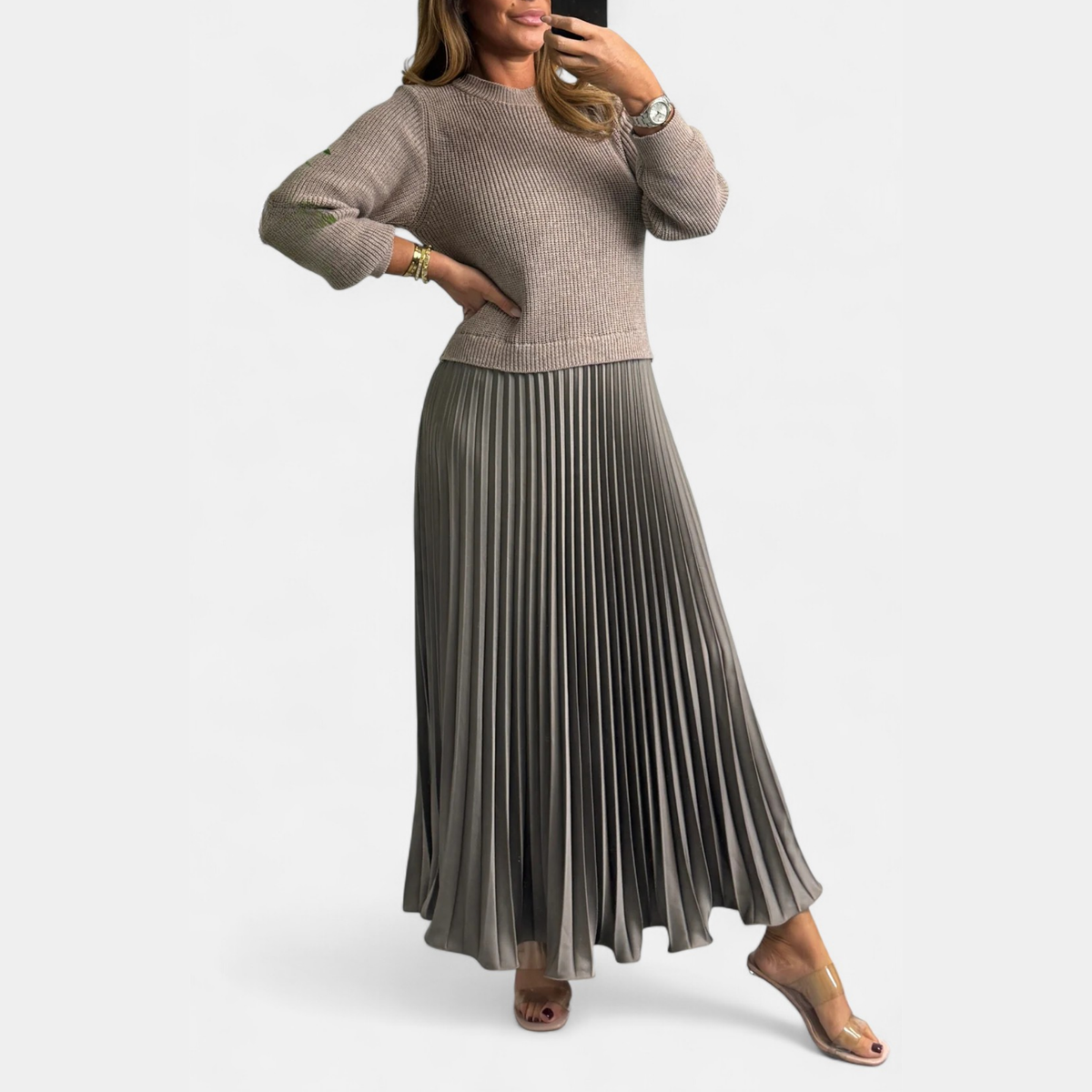 Seraphine | Pleated Sweater Dress for Women