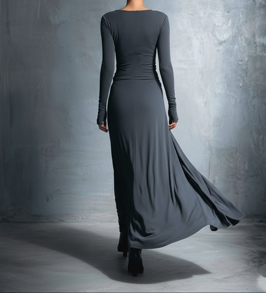 Flowy summer maxi dress for women by Christine Brewer, featuring a wrap design and lightweight fabric.