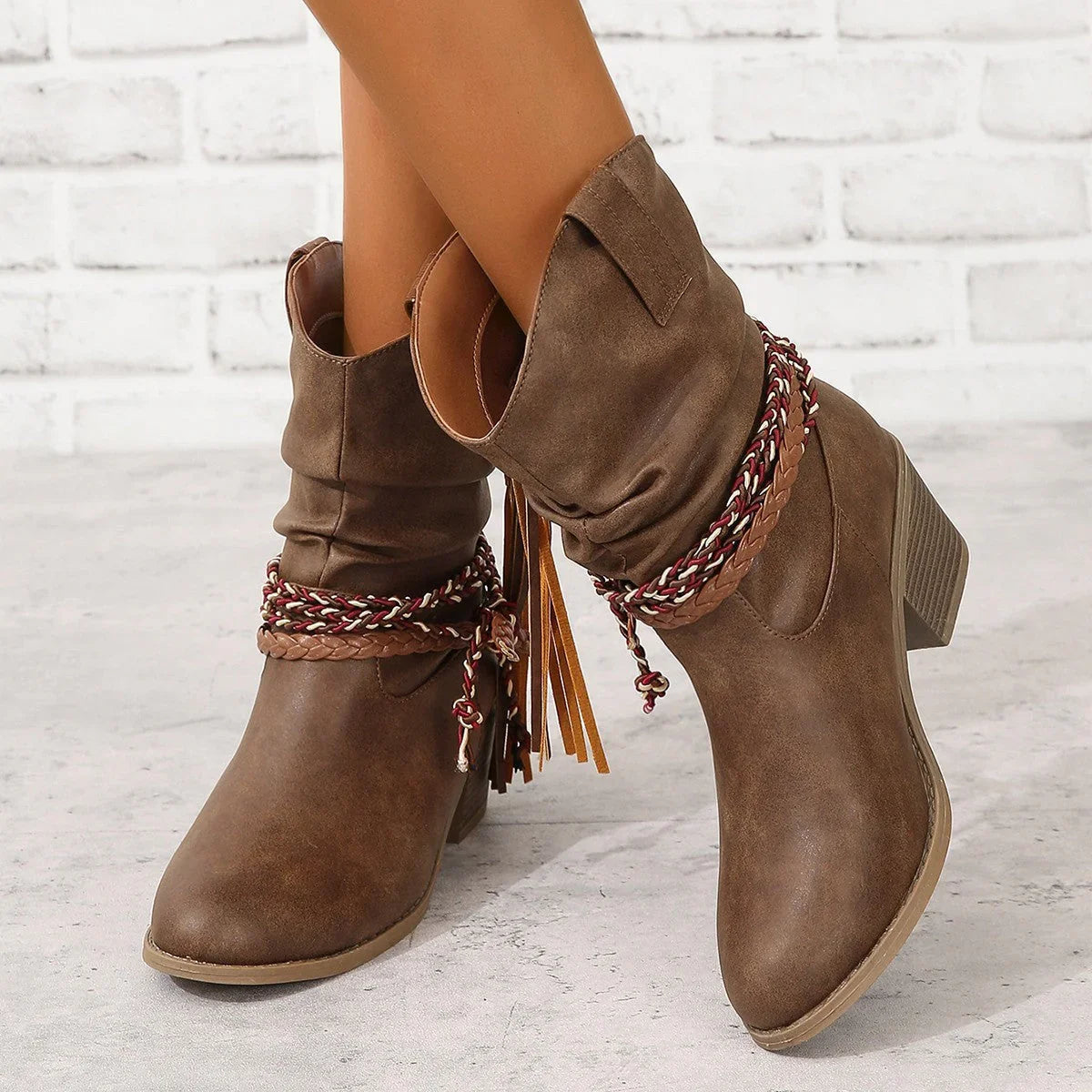 Kendall1 | Cowboy Boots, Ankle Boots, Western Boots, Women, Pointed Toe, Block Heel, Tassel, Cowgirl,