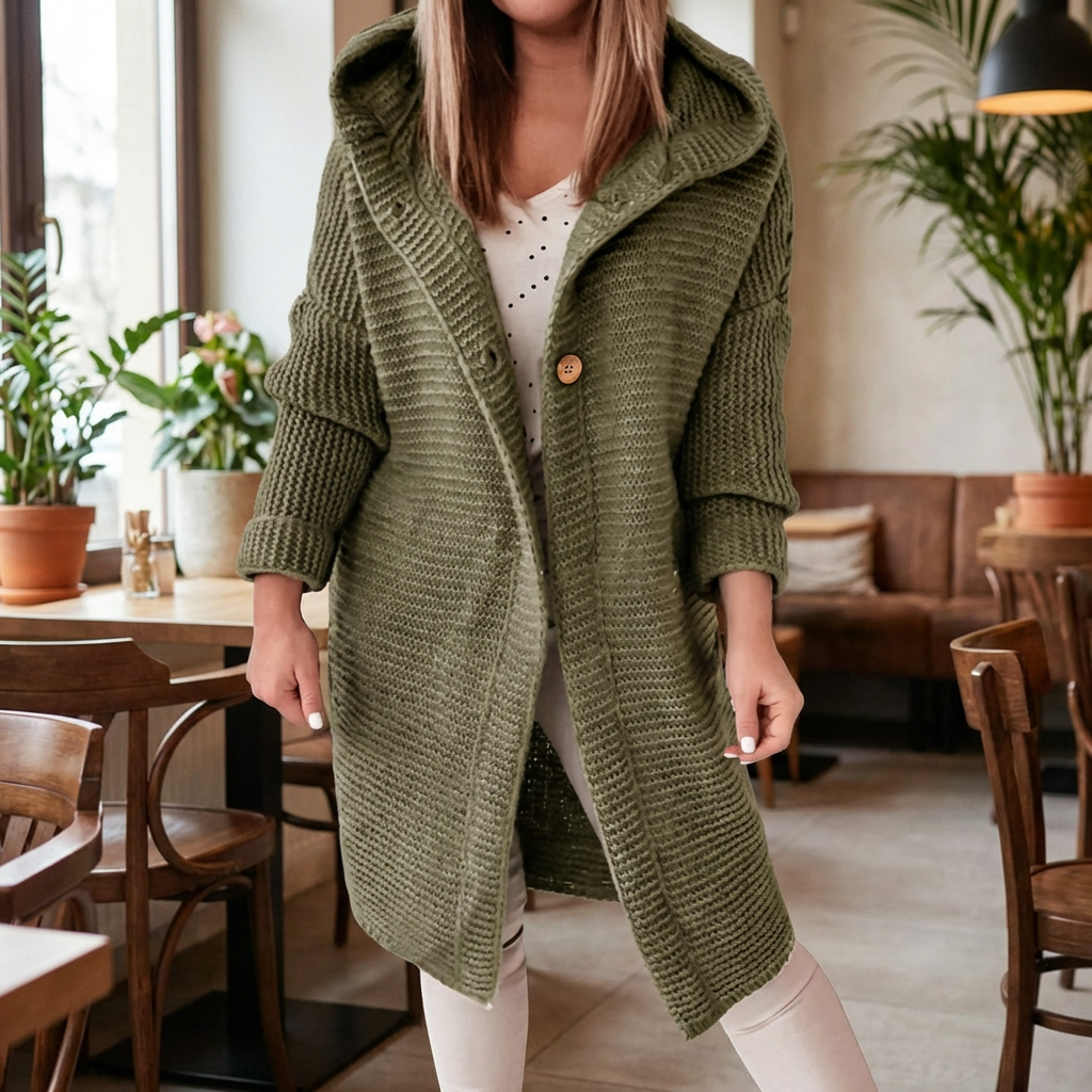 Cindy | Chunky Knit Longline Hooded Cardigan for Women