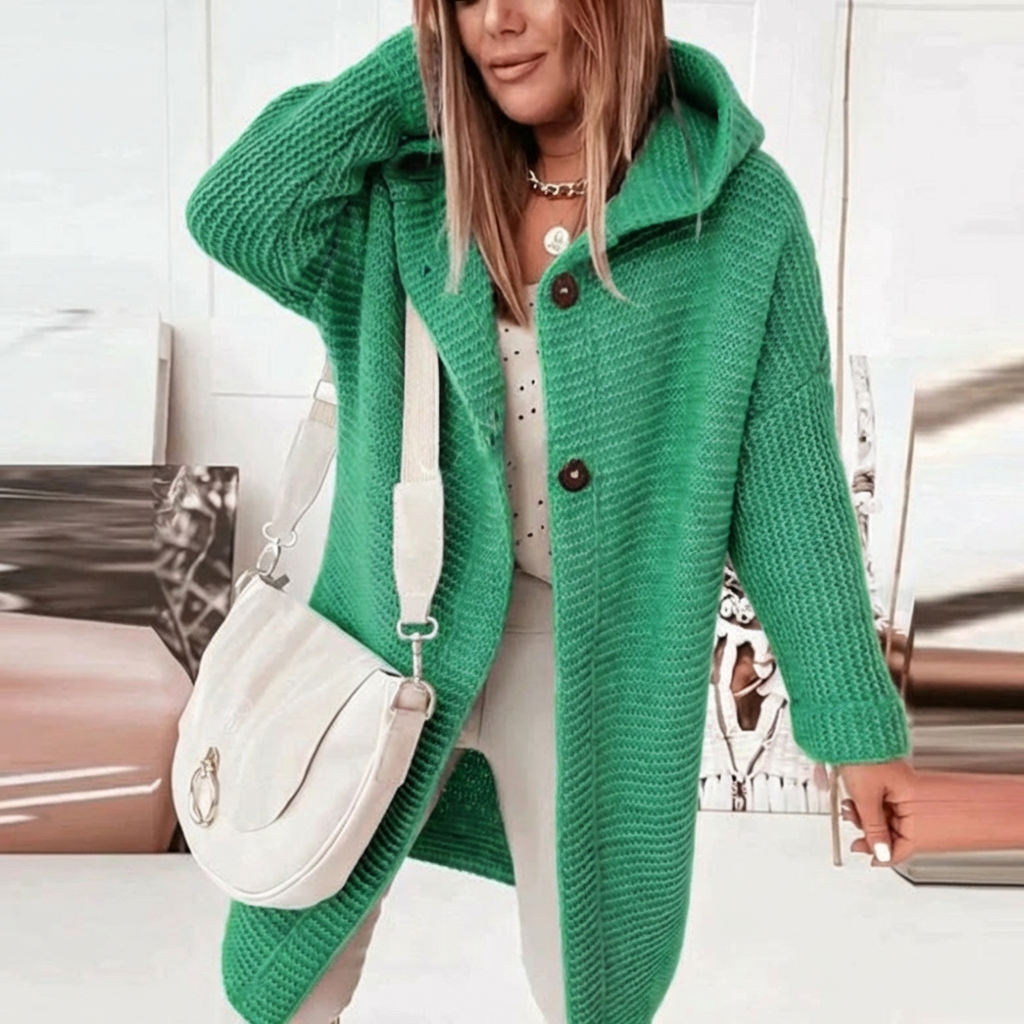 Cindy | Chunky Knit Longline Hooded Cardigan for Women