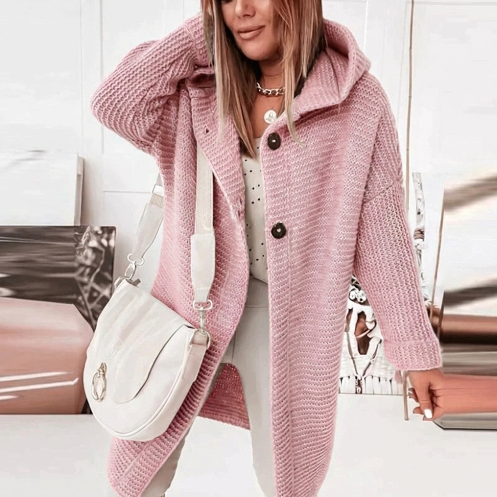 Cindy | Chunky Knit Longline Hooded Cardigan for Women