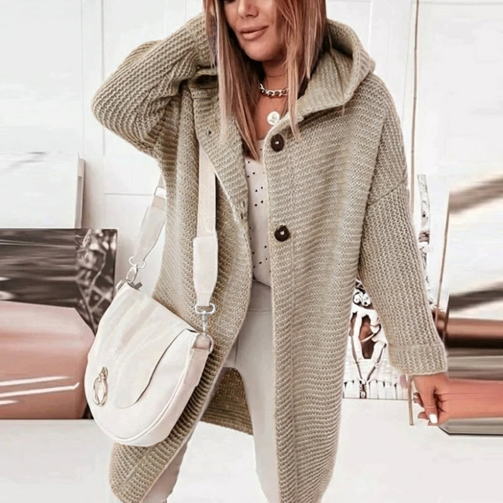 Cindy | Chunky Knit Longline Hooded Cardigan for Women