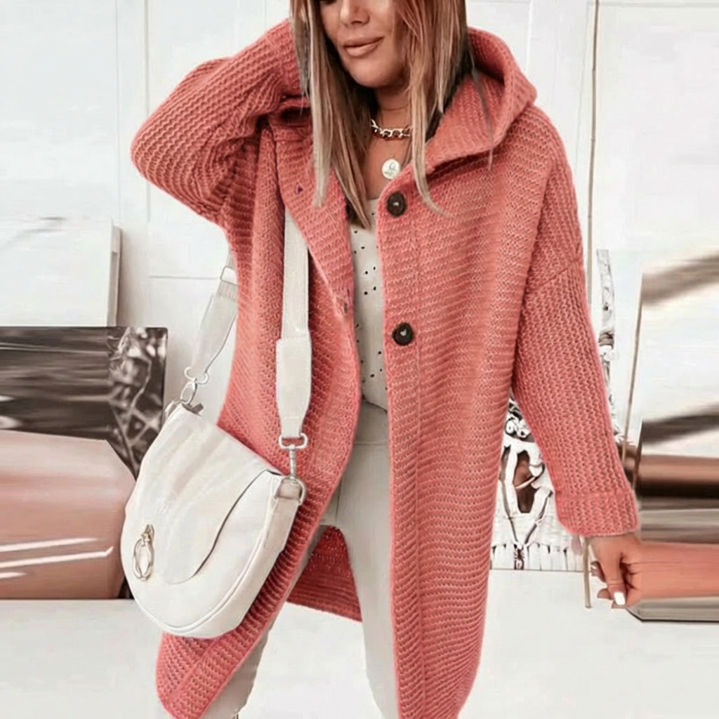 Cindy | Chunky Knit Longline Hooded Cardigan for Women