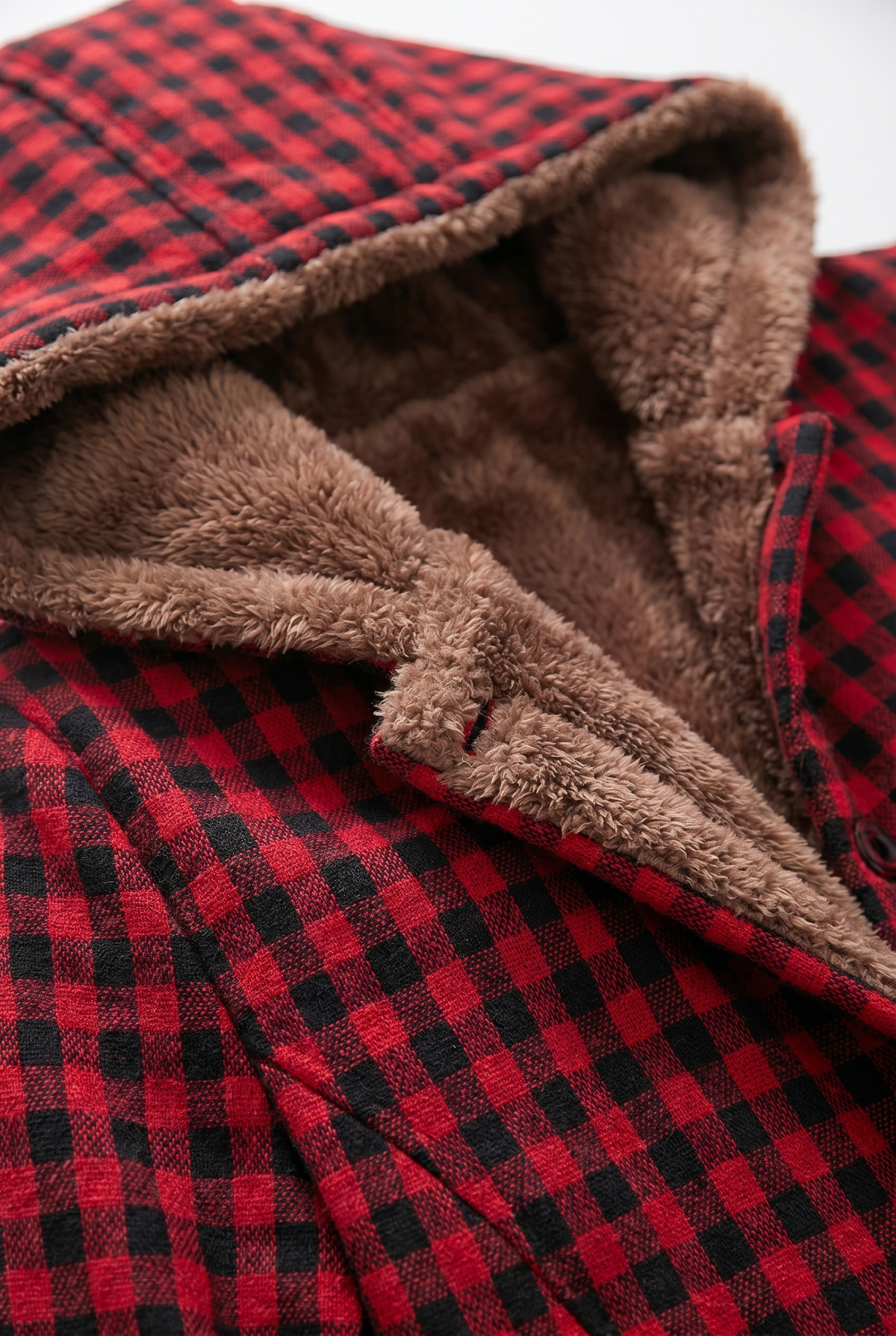 Dolores | Plaid Hooded Button-Front Fleece Jacket for Women
