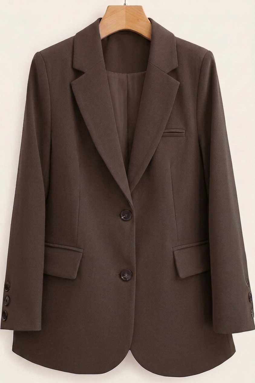 Christine Brewer Alice tailored women's blazer, navy blue, fitted design with notched lapels and single-button closure.