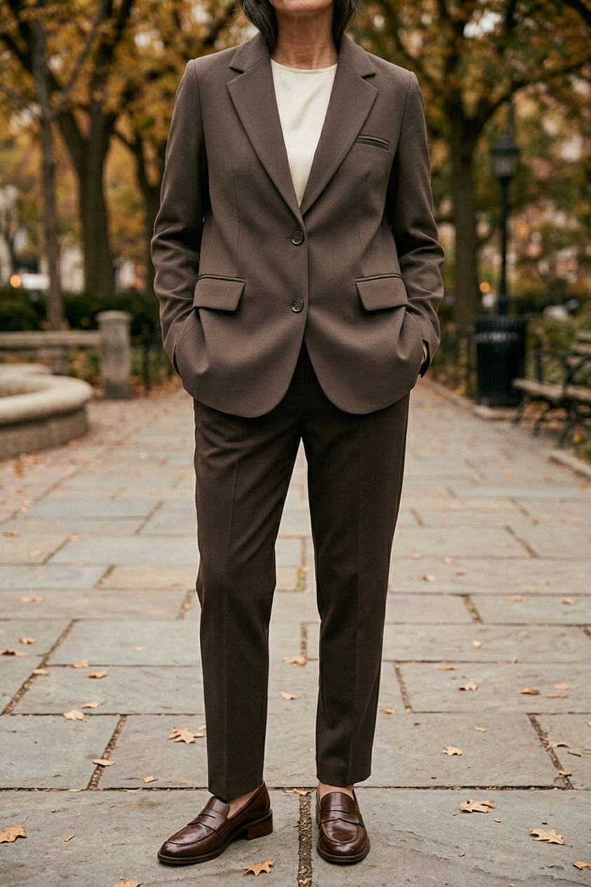 Tailored women's blazer from Christine Brewer's Alice collection, featuring a fitted design and classic lapel collar.