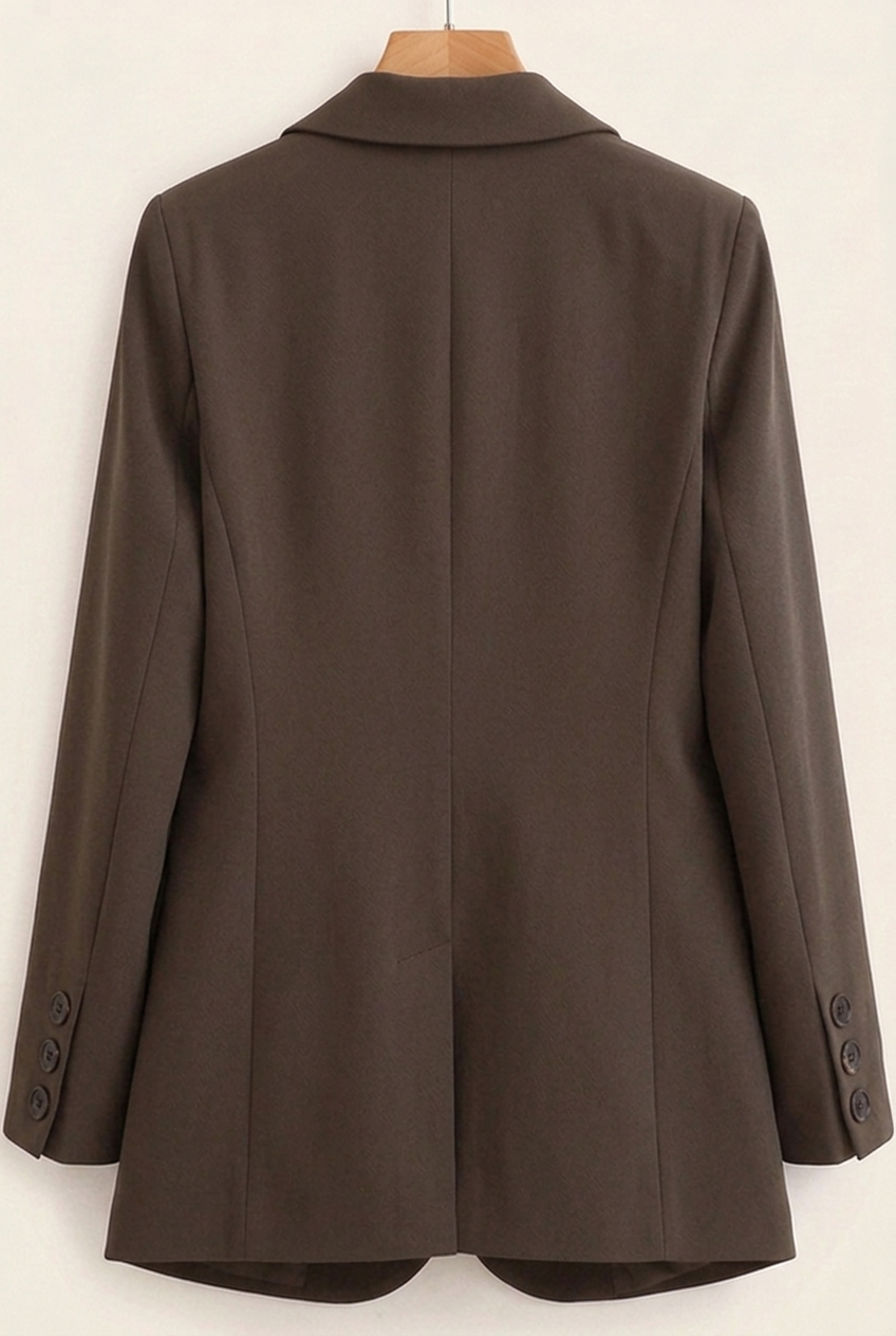 Alice tailored women's blazer by Christine Brewer, navy blue blazer with structured fit and classic lapel design.
