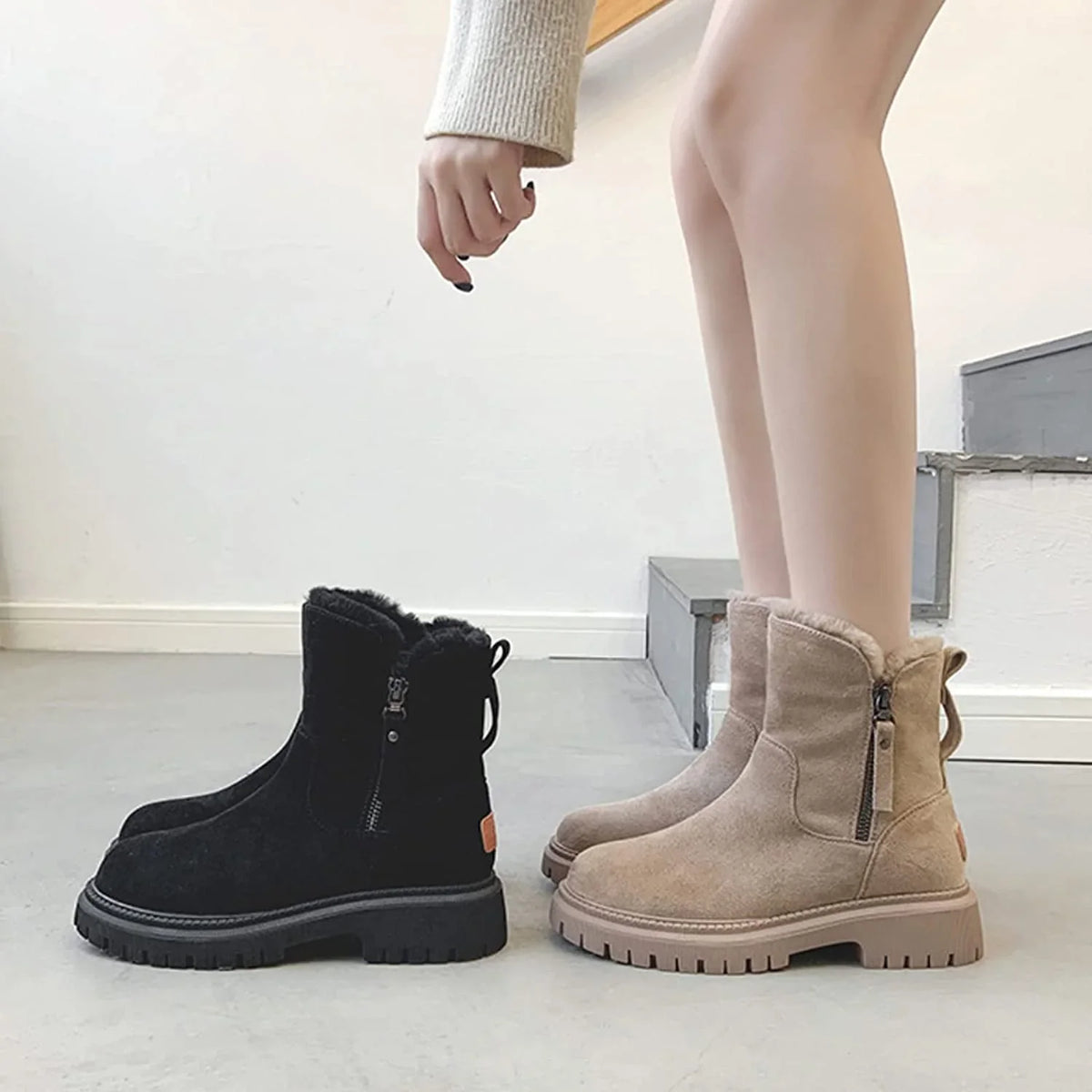 Astrid | Winter Boots Snow Boots Ankle Boots Women Warm Fur Lined Faux Fur Side