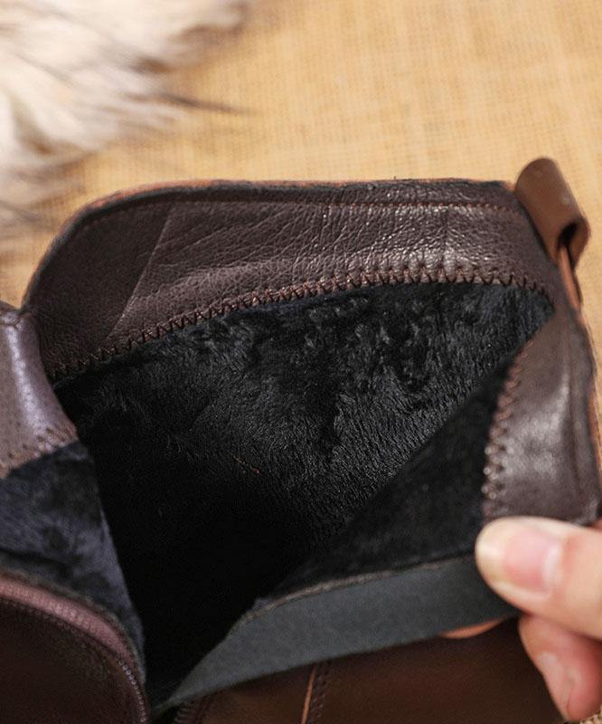 Leona | Ankle Boots Booties Women Winter Fall Leather Side Zip Chunky Heel Block Heel