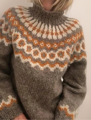 Christine Brewer Gracie women's turtleneck ribbed sweater, cozy knit with high neckline and fitted design, in a neutral color.