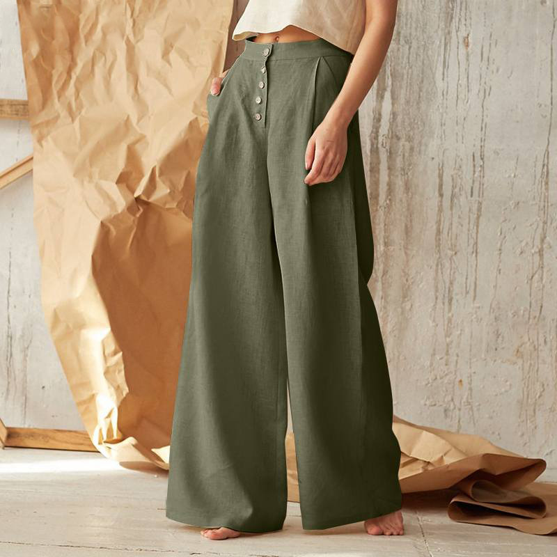 Christine Brewer women's knit wide-leg elastic-waist trousers, loose pull-on pants with a relaxed fit and soft fabric.