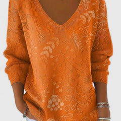 Violet loose fit V-neck top by Christine Brewer, showcasing a versatile chic design with a relaxed silhouette and stylish fit.