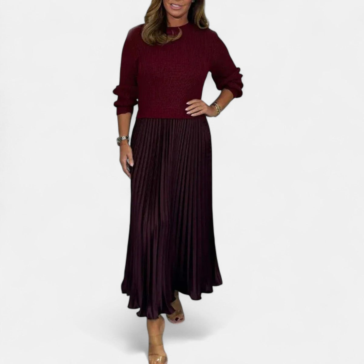 Seraphine | Pleated Sweater Dress for Women