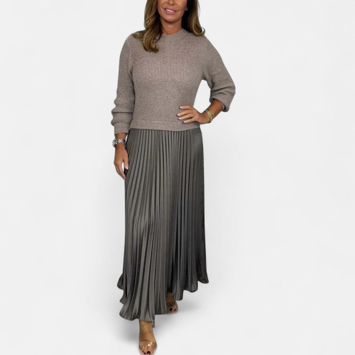 Seraphine | Pleated Sweater Dress for Women