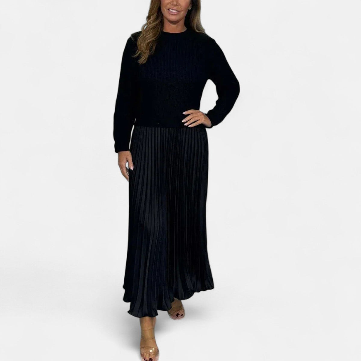 Seraphine | Pleated Sweater Dress for Women
