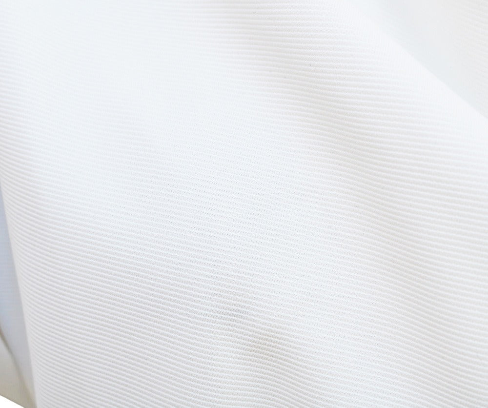 White batwing-sleeve waist-cinching dress for women by Christine Brewer, featuring a stylish fit and elegant design.