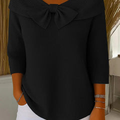 Christine Brewer Serena women's knit sweater in cozy, soft fabric with a classic crew neckline and ribbed cuffs.