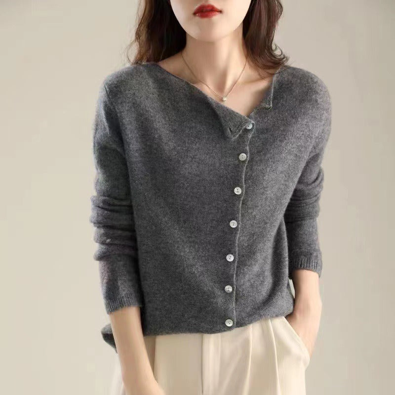 Dorothy knit sweater for women by Christine Brewer, featuring a cozy, textured design in soft fabric.