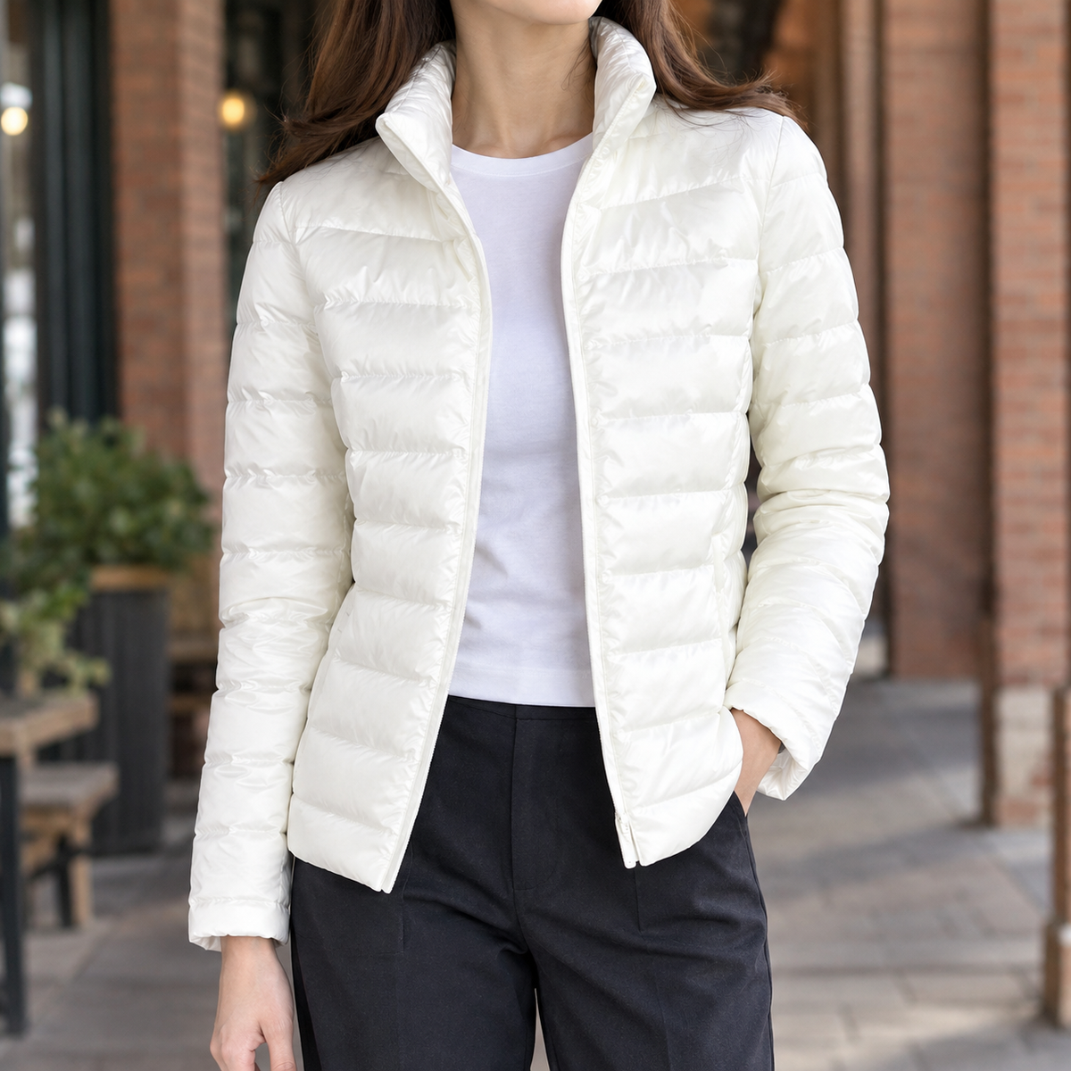 Sibylla | Puffer Jacket Quilted Winter Warm Cashmere Lightweight Stand Collar Zip Up Padded Slim