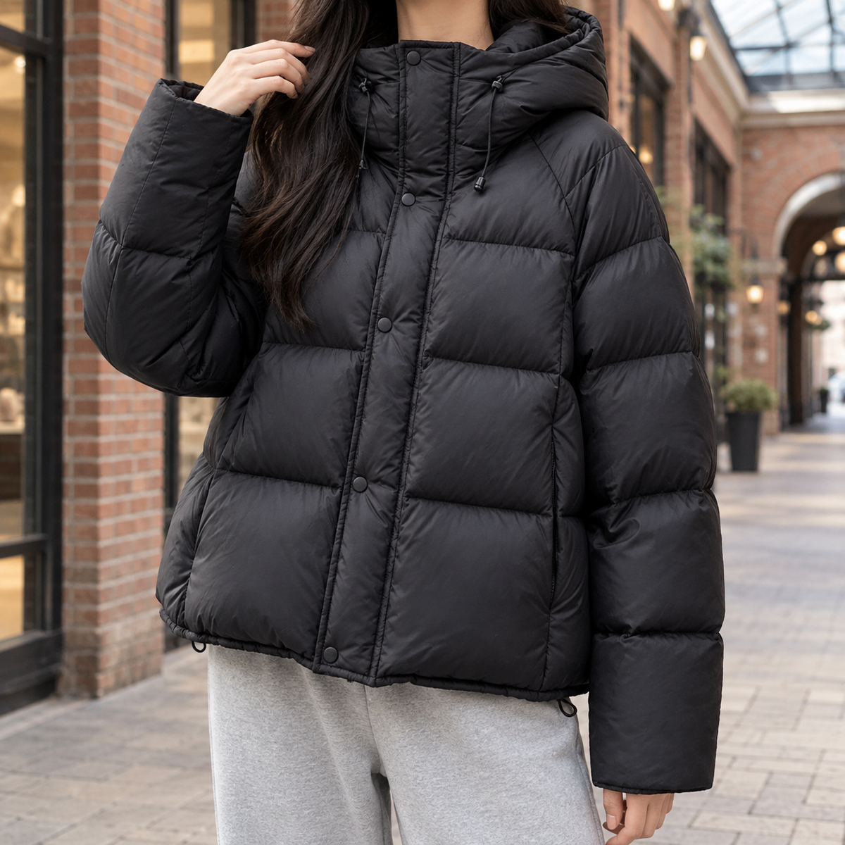 Adelia | Puffer Jacket Puffer Coat Quilted Winter Warm Hooded Down Zip Up Padded Relaxed