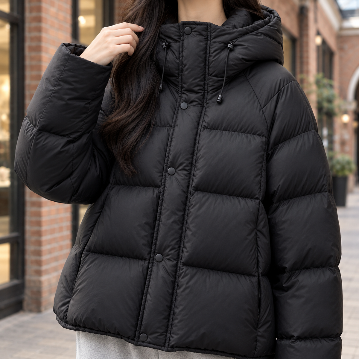 Adelia | Puffer Jacket Puffer Coat Quilted Winter Warm Hooded Down Zip Up Padded Relaxed