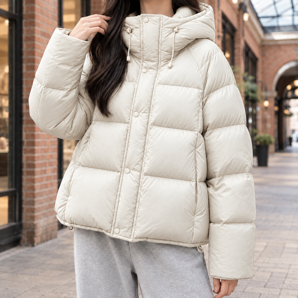 Adelia | Puffer Jacket Puffer Coat Quilted Winter Warm Hooded Down Zip Up Padded Relaxed