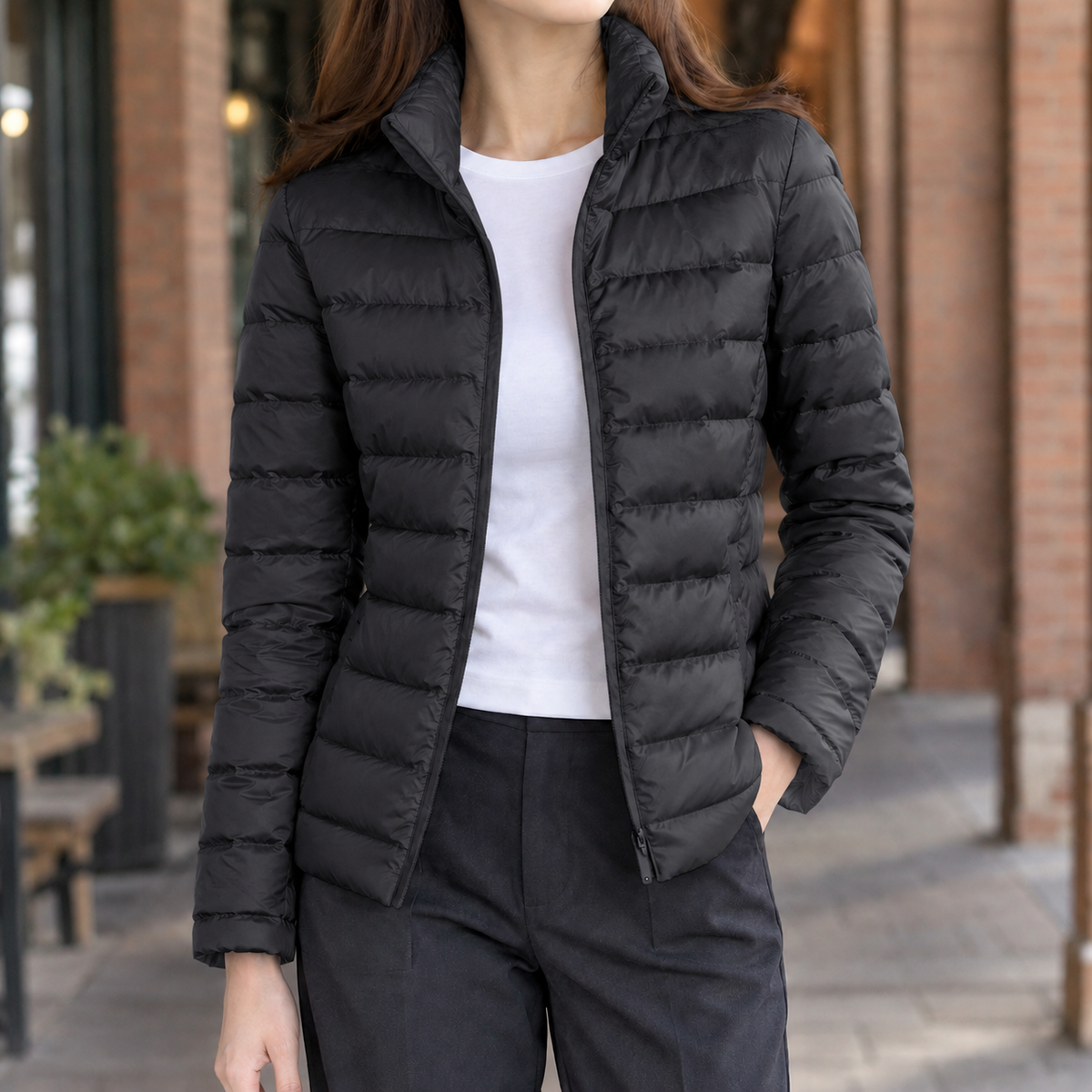 Sibylla | Puffer Jacket Quilted Winter Warm Cashmere Lightweight Stand Collar Zip Up Padded Slim