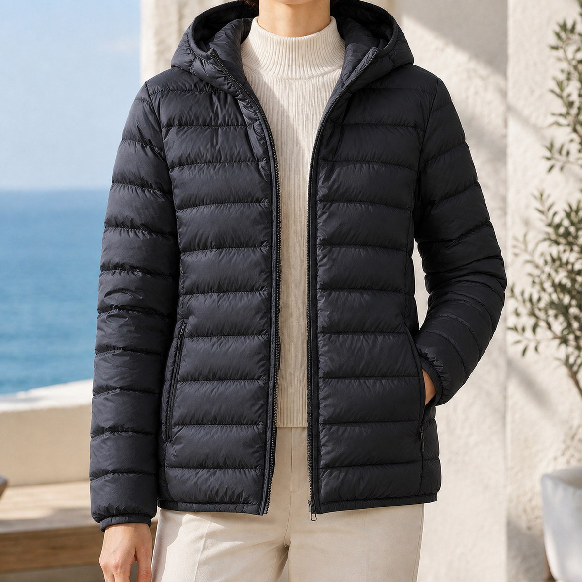 Olympia | Puffer Jacket Puffer Coat Quilted Winter Warm Hooded Down Lightweight Zip Up Padded